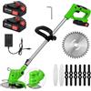 Generico Decespugliatore Elettrico a Batteria con 2 Batterie 48V - 800W | Tagliabordi Leggero e Potente per Giardino | Lama Regolabile, Silenzioso, Facile da Usare