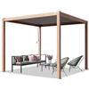 TOOLPORT PRIMEYARD Pergola 3x3 m montanti in alluminio look legno con tetto a doghe in acciaio gazebo da giardino