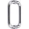 Ranbo Maniglia a C a doppia faccia per porta scorrevole in vetro senza cornice,acciaio inossidabile 304,finitura cromata lucida, adatta per vetri di 8-12 mm,interasse 20.3 cm,ideale per bagni,doccia,spa.