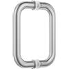 Ranbo Maniglia a C a doppia faccia per porta scorrevole in vetro senza cornice, acciaio inossidabile 304, nichel spazzolato,adatta per vetri di 8-12 mm, interasse 15,2 cm, ideale per bagni, doccia, spa