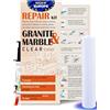 NNREPAIR Kit di riparazione per piano di lavoro in granito (colore trasparente + lucidante), realizzato da ingegneri I anche per superfici in marmo, quarzo, acrilico, fibra di vetro, porcellana, piastrelle e