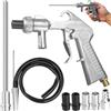 EUMAYES Kit di Pistola Sabbiatrice per Compressore, Pistola per Sabbiatura con Ugello Lungo per Sabbiatura e Ugelli in Metallo di Calibro 5MM/6MM, Tubo in Gomma e Collegamento all'aria per Sabbiatura