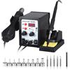 Towwoo 2 in 1 Stazione Saldante e Saldatore ad Aria Calda, 700 W Stazione Saldante Stagno a Riscaldamento Rapido con 9 Ugelli di Ricambio e 5 Punte per Saldatore, Display LED, Temperatura Regolabile