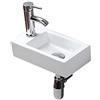 CROSS ZEBRA Lavabo in Ceramica A Parete Piccolo Bianco di Alta Qualità Lavello Rettangolo Lavabo Sinistro Per Spogliatoio Bagno WC