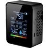 Bekasa Rilevatore di anidride carbonica, 5 in 1, rilevatore di qualità dell'aria per interni, misuratore di CO2 digitale TVOC HCHO Monitor sensore di temperatura e umidità tester colorato per casa