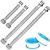 YHNDECO 4 tubi corazzati da 3/8, 20 cm, tubo flessibile da 10 cm, in acciaio inox 304, per rubinetto miscelatore
