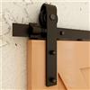 BONIKLUBA Binario per Porta Scorrevole 122cm Kit Porta Scorrevole Nera per 1 Porte Scorrevoli Interno Esterno Muro 61cm Larga, Piccola Ruota J-forma