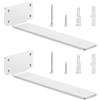 YFCVIP 2 Pezzi Staffe per Mensole Galleggianti, Staffe per Mensole Pesanti, Supporto da Appendere Alla Parete, Staffe a L, Supporti per Scaffali Invisibili (Bianco, 30 cm)