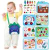 Lehoo Castle 12 in 1 Busy Board - Giochi Montessori Regalo Bambini 2 3 4 Anni, Pannello Sensoriale, Educativi Tabellone Attivitài, Quiet Book- Tema Dinosauri