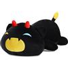 SNOWOLF Carino Gatto Peluche Abbraccio Cuscino Animali Imbottiti Giocattolo, Kawaii Peluche Giocattolo Super Soft Cartoon Throw Cuscino per Ragazze Ragazzi Brithday Regalo (30cm, Nero)