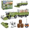 Joellfuner Mietitrebbia Telecomandata, 2,4 GHz RC Mietitrebbia Giocattolo, Trattore da Agricoltura, Trattore Radiocomandato per Bambini, RC Trattore Telecomandato con Rimorchio, Mucca Regalo per Feste