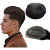 N.L.W. NLW Protesi Capelli Uomo Veri, 100% Capelli Uomo per Parrucca, Pizzo Completo Con un Parrucchino Intorno PU Uomini 110% Densità base 20 * 25cm Lunghezza 6 Pollici (#2 Deep Brown)