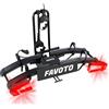 Favoto Portabici da Gancio Traino per 2 E-Bike - Pieghevole con Ruote e Serratura Capacità 60kg Adatto a Pneumatici fino a 4.0 Struttura in Alluminio Facile da Trasportare