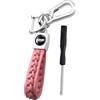 CGEAMDY Anello Portachiavi per Auto, Portachiavi in Pelle Intrecciata, Anti-Smarrimento Porta Chiavi Auto, Porta Chiavi in Pelle Intrecciata Multicolore, Per Chiavi Di Auto, Moto Casa(Rosa)