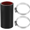 Motoforti Tubo Refrigerante In Silicone Per Auto 1 Set Nero Rosso 0 Gradi | 42mm ID 1.65 In 100mm L 3.94 In Temp. 300°C/-60°C Per Raffredd., Olio, Freni, Antigelo, Aria. Include 2 Pz Morsetti.