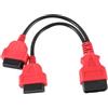 CGEAMDY Adattatore Cavo Diagnostico OBD2, Cavo di Prolunga Diagnostico per Auto da 1 Maschio a 2 Femmine, Auto 16 Pin OBD2 OBDII Y-Splitter Adattatore Cavo di Estensione Strumento Diagnostico