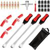BBWELL Leva A Cucchiaio in Acciaio 28 Kit,Cucchiaio Pneumatico,Leva di Montaggio per Pneumatici,Attrezzo per Montaggio Pneumatici con 3 Protezioni per Cerchi,per Pneumatici di Moto/Bici/Automobili