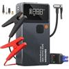 EBOSSOM Booster Avviamento Auto,Avviatore per veicolo con Compressore Aria Portatile,44.4Wh Avviatore Batteria Macchina,Jump Starter con LED Torcia,Ricarica USB-C,7in1 Kit di Viaggio e Attrezzi di Emergenza