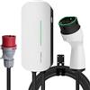 EVSEdesigner Wallbox 11kW con spina CEE Stazione di ricarica domestica di tipo 2 per veicoli elettrici Cavo trifase 6M Uso esterno e interno