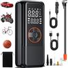 BOOTEEK Compressore Aria Portatile Auto,150PSI 12V DC 7800mAh Mini Compressore Senza Fili con Luce LED,Gonfiatore Bici Elettrico con Manometro,Pompa Elettrica per Bicicletta Auto Moto Scooter Palla