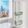 kowald ® Mensola per doccia di design nero da appendere, XL, supporto per doccia da appendere, 69 x 23 x 12 cm, antiruggine