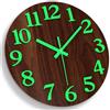 Warminn Orologio da parete luminoso senza ticchettio, silenzioso, 30 cm, digitale, movimento al quarzo, moderno, a batteria,Soggiorno, Camera da Letto, Cucina, Ufficio, Scuola (marrone)