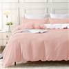 MILDLY Copripiumino 200 x 200 cm, cotone rosa, 100% cotone lavato, certificato Oeko-TEX, set copripiumino con cerniera, set da letto 200 x 200 cm, con 2 federe 65 x 65 cm
