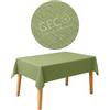GECO Green ECOmmerce Tovaglia Rettangolare Impermeabile 120x190 cm, Antimacchia Lavabile, Plastificata Effetto Tessuto, Retro Felpato Antiscivolo, Ideale per uso Interno ed Esterno (120x190 Verde)