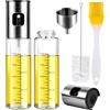 Byitin Spruzzino Olio per Friggitrice Aria 2 Pezzi, Spruzzatore Salvagoccia, 100 ml, Spray Nebulizzatore, Bocca Ampia Oliera da Cucina in Vetro