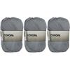 Hanselhome 100% cotone filato perfetto per fai da te e tessitura a mano (colore grigio piombo 100 g, ca. 250 metri Set di 3 pezzi)