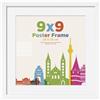 Egofine Cornice portafoto 23x23 cm, Cornice in legno 23x23 cm con vetro acrilico, Passepartout per foto 18 x 18 cm, Cornice quadrata per decorazione da parete o da tavolo, perfetta per casa, ufficio