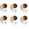 OMIGA Portalampada e27 6 Pezzi Portalampada da Soffitto max. 60W AC 220V Porta Lampada da Soffitto Adatto a tutti i tipi di luci a LED Bianco