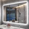 S'bagno Specchio-Bagno-con-Luce 100x70cm, Specchio-Bagno-LED-Retroilluminato, Antifog, 3 Colori, Dimmerabile, Memoria, Temperato, Impermeabile IP44, Orizzontale/Verticale