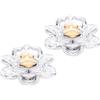 Nuptio Portacandele Cristallo Loto 2 Pezzi Portacandela A Lume Candela per Candele A Colonna 4.5cm Diametro Porta Candele Votivi in Vetro Sfuso per Feste Matrimonio Regali Natale Decorazioni per Casa