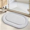 COLOR&GEOMETRY Bianco Tappeto Bagno 60x110 cm, Antiscivolo, Tappetino Bagno in Morbidi, Lavabili, Tappeto Bagno Assorbente per Pavimento Del Bagno, Doccia, Lavandino, Vanità