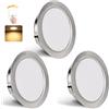 YindaLux Set di 3 Faretti LED da Incasso Dimmerabili 230V 3W 3000K Caldo per Cartongesso, 15mm Ultrapiatto 300LM Foro 55-58mm, IP44 LED Soffitto per Cucina, Nichel
