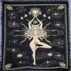 THE ART BOX Tovaglia d'altare Tarocchi Tovaglioli da tavola Accessori per stregoneria Tovaglia in oro nero Quadrata Stoffa da ponte celeste spirituale pagana antica con frange, Oro Natraj, 45x45 cm