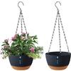 EACHPT Vasi da Parete, Vasi da Appendere in Plastica,2 pezzi Rotonda Vasi Sospeso per Piante vasi da fiori sospesi per esterni con fori di Drenaggio e Sottovaso Rimovibile per Giardino Domestico Φ21CM