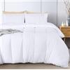Utopia Bedding Copripiumino Matrimoniale 260x240 - Microfibra di Poliestere Copripiumino 260x240cm + Federe con orlo plissettato 65x65cm - Bianco