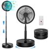 LBSTP Ventilatore portatile silenzioso con telecomando - Mini ventilatore da tavolo USB da 9 con timer da 7200 mAh, ventilatore pieghevole oscillante per esterni, campeggio, camera da letto, ufficio,