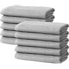 Ôhm Set di 10 Asciugamani Bidet 30x50 cm | Piccoli Asciugamani Viso | Telo Bagno e Doccia per Ospiti | 100% Cotone | Spugna Morbido e Assorbente | 500g/m2 | Hotel e B&B | Oeko-TEX | Ôhm | Grigio chiaro