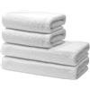 Ôhm Set di 4 Teli da Bagno | 2 Telo Doccia 70x140 cm + 2 Asciugamani Piccoli 50x100 cm | Telo Bagno Spugna Morbido e Assorbente | 100% Cotone | 500g/m2 | Hotel e B&B | Oeko-TEX | Ôhm | Bianco