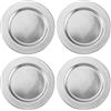 com-four® 4x sottopiatti color argento - piattini riutilizzabili come decorazione da tavola - piatti decorativi per matrimoni, feste di famiglia o Natale - Ø 33 cm