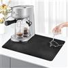 KitchenRaku Tappetino macchina caffe 40x50cm, scolapiatti da cucina assorbente, tappeto lavandino, tappetino scolapiatti da cucina (Nero)