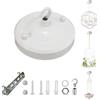YSGUYILT Rosone Lampadario Soffitto Metallo Bianco Lampada a Piastra a Gancio per Sospensione,La Decorazione Della Lampada Lamp,Piante da Appendere,Cesto Pensile per Gatti-(1 Pezzo)