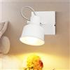 GBLY Faretto da soffitto 1 fiamma bianco: Applique vintage orientabile 350° Faretto da parete MAX.40W Faretto E14 Attacco Lampada da cucina retrò per soggiorno camera da letto (senza lampadina)