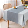 Arwllzz Tovaglia Antimacchia Rettangolare 140 x 190 Grigio Chiaro Blu Antracite Plastificata Poliestere Copritavolo Esterno Impermeabile Copri Tavolo Elegante per Cucina Ristorante Giardino Feste