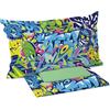 Riad Arredo Set Completo Letto Stampa Digitale 100% Cotone Ideale Ragazzi Bambini Divertente Made in Italy (Graffiti, Singolo)