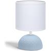 Aigostar - Lampada da Comodino, Moderna Lampada da Tavolo Base in Ceramica Paralume in Stoffa, Attacco E14, 14 * 14 * 24 cm Cavo 1.3 Metri, Design Vintage.