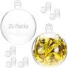 QWORK® 25 Pezzi Palline Di Plastica Trasparenti, Ø4 cm Palline Di Natale, Riutilizzabile Palla Trasparente